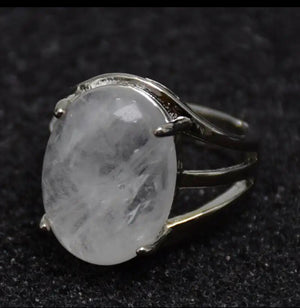 Crystal Rings- Silver- Adjustable