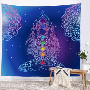 Spiritual Wall Tapestry - Chakra-Buddah-lotus-sacred geometry