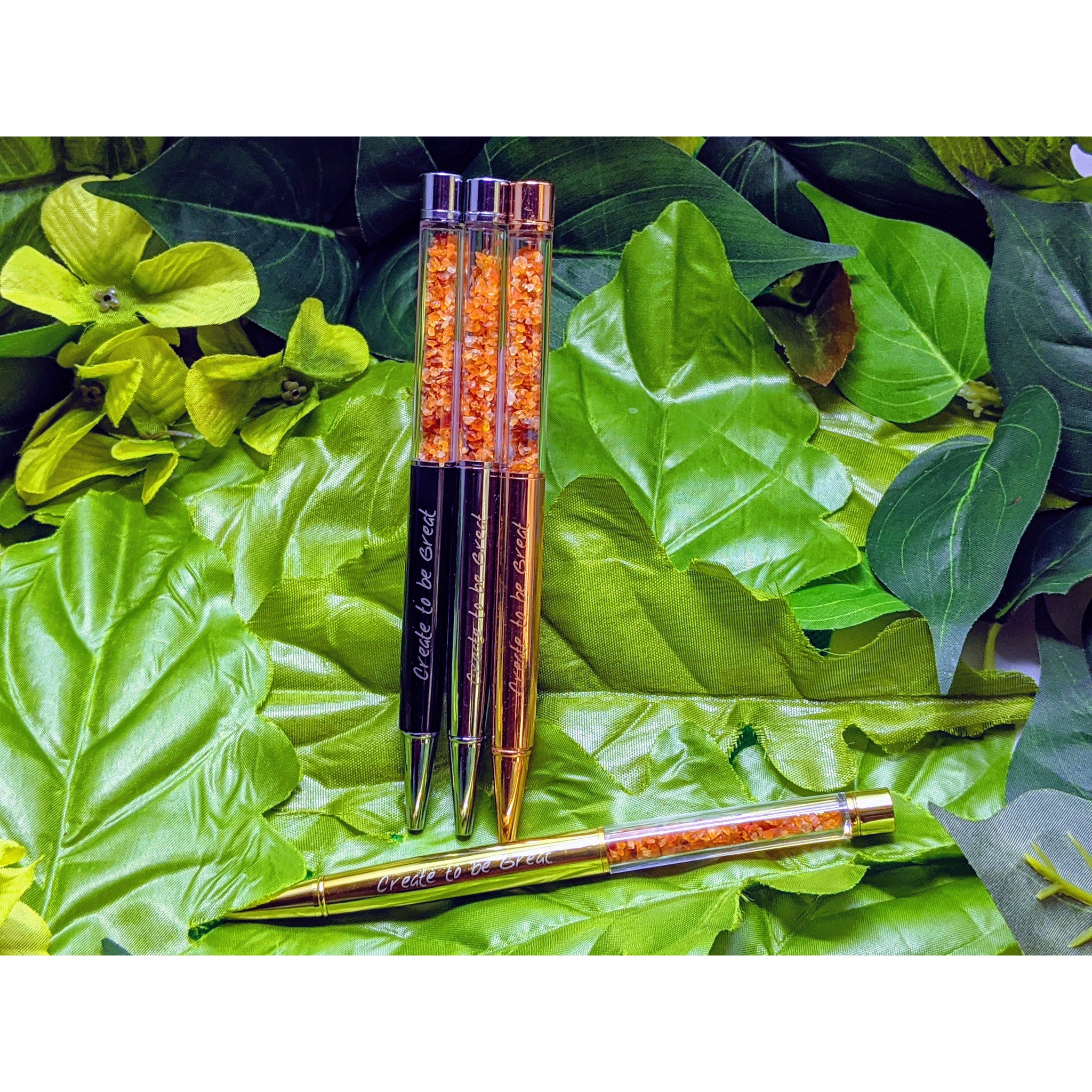 Carnelian Crystal Affirmation Wand Pen| Manifestation Tools | – Create to be Great