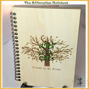 Affirmation positive Empowering Motivational encouraging manifestation law of attraction Notebook, journal, spell book, diary , wooden natural, nature