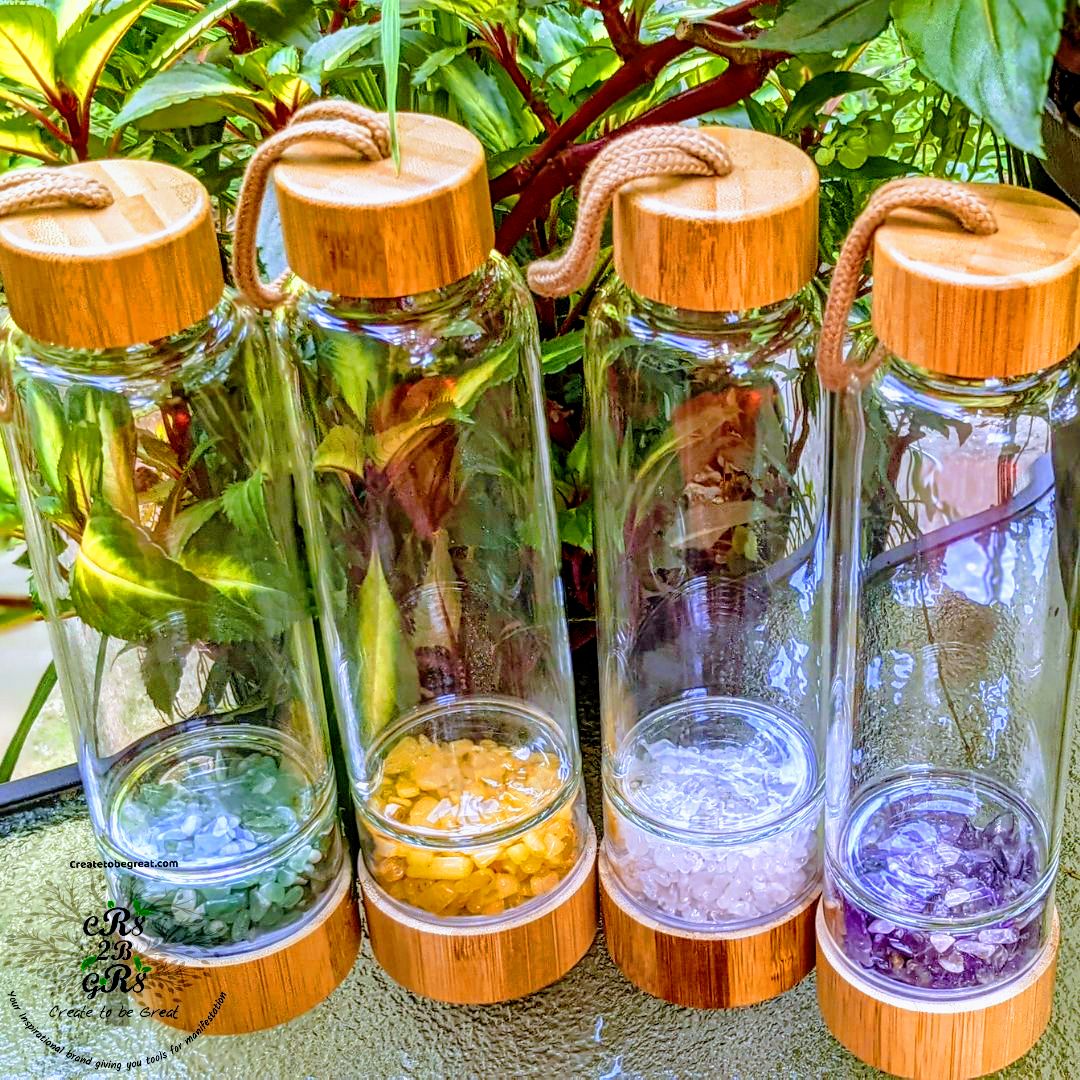 Crystal Bamboo Water Bottles| Manifestation Tools