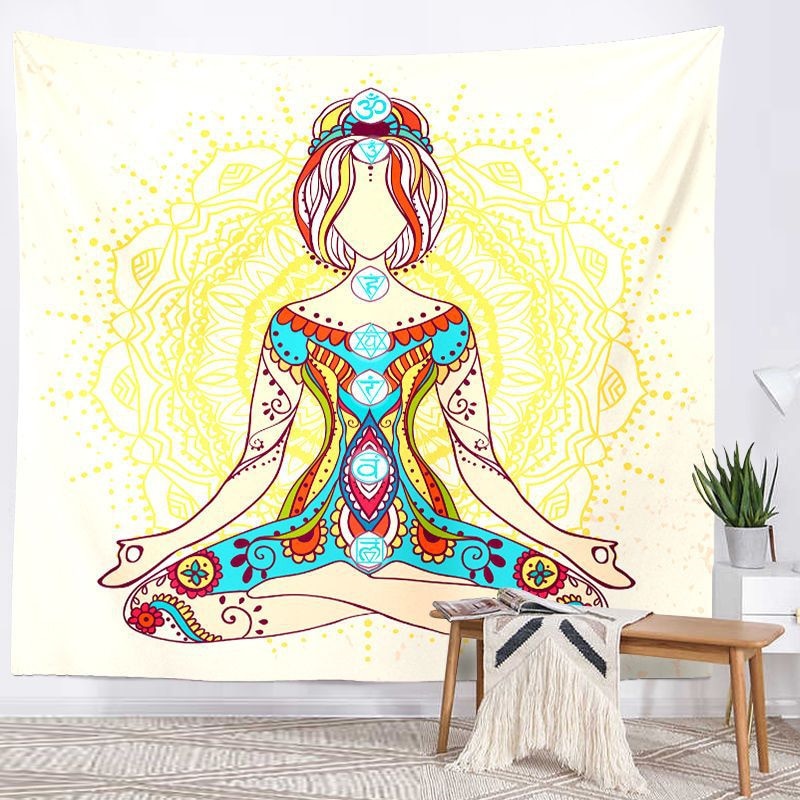 Spiritual Wall Tapestry - Chakra-Buddah-lotus-sacred geometry